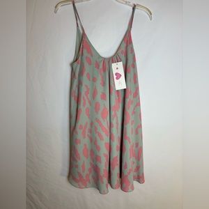 Buddy Love Slip Dress With Spaghetti Straps Gray & Pink Women’s NWT Size Medium